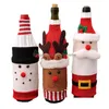 Décorations de Noël Bouteille de vin Er Set Sacs tissés Santa Snowman pour fête Table de dîner Cadeaux Drop Livraison Maison Jardin Festiv Dhhuc