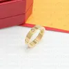 Klassiker Ring Luxusschmuck Goldring für Damen Titanstahl vergoldet Modeaccessoires Designerring Herren Diamant