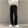 Men'S Pants Mens Pants Solid Color Suit Men Fashion Business Society Dress Korean Loose Straight Office Formal Trousers 221117 Apparel Dhqya