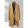 Herr ull blandar medellång längd 70 DobleDed English Style Fashion med Down Foding Casual Solid Color 90 White Duck Coat 231013
