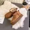 Australie Femmes Boot Designer Tazz Tasman Neige Hiver Bottes en peau de mouton Mode Dames Plateforme Fourrure Pantoufle Classique Ultra Mini Daim Laine Femmes Cheville
