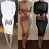 Vrouwen Jurken Winter Zachte Stretch Zwarte Feestjurken Plus Size Skinny Sexy Club Wear Prachtige Warme Maxi Bandage Bodycon Jurk Qua299b