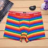 New Design Rainbow Striped Gay Pride Underwear Boxers lgbt 100% cotton soft boxers for men 4 sizes M-2XL285M