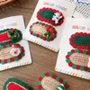 Haarschmuck 2023 2 Stück Winter Weihnachten Thema Kinder Mädchen Haarnadel Cartoon gestrickte ovale Spitze Clips Schneemann Weihnachtsbaum Kinder Kopfbedeckung