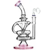 Bong Dab Rig Glas Wasserpfeife Recycler Bohrinsel 14 mm Banger Bubbler Shisha berauschender Wabenperkolator klar für Rauchzubehör Dabs