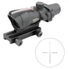 ACOG Fiber Sight Tactical 4x32 Scope Red Illuminated Fiber Crosshair Reticle Optics Multi-Coated Linser Weaver Riflescopes Combat GunSight