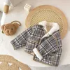 Giacche Autunno Inverno Moda Vintage Harajuku Cappotto per ragazze Kawaii Tops Tutti abbinati Dolce Giacca per bambini Plaid Plus Velluto Vestiti per bambini 231013