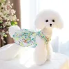 Dog Apparel Pet Clothes Sling Type Puppy Dress Bow Floral Suspender Skirt