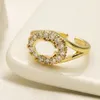 Vrouwen ring luxe designer ringen voor mannen strass glanzende vintage mode diamanten ring verstelbaar zilver verguld eenvoudige klassieke letter zl070