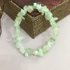 5sts Green Natural Gem Stone Armband Oregelbundet Crystal Stretch Chip Beads Nuggets Armband Bangles Quartz Armband för kvinnor