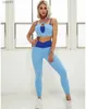 Ensembles actifs Nuage cacher Fitness Yoga ensemble Gym Sport costumes Sexy femmes tenue de Sport fille vêtements butin Yoga pantalon Leggings soutien-gorge haut SportswearL231014