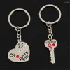 Keychains Romantic Heart Key Couple For Women Men Lovers Cute Chains Metal Keyring Confession Gift Wedding Favors