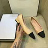 Paris lüks tasarımcı ayakkabıları bale düz ayakkabıları Slingbacks Sandal Bayan 2C Kanal Marka Ayakkabı Kapitone Deri Bowknot Yuvarlak Baş Lady Resmi Deri Elbise Ayakkabı