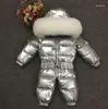 Manteau en duvet pour bébé de 0 à 4 ans, veste pour sortir au ski, combinaison avec col en raton laveur naturel