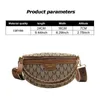 Kvällspåsar Fashion Mönster Fanny Packs For Women Stylish Letter Printed Chain Waist Bag Female Pack Wide Strap Crossbody 231013