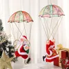 Christmas Decorations Creative Ceiling Hanging Electric Music Parachute Santa Claus Tumbling Dance Decoration Gift 231013