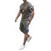 summer Tracksuits breathable comfortable t shirt and shorts fashion vintage men sets casual Leisure sport T-shirt trouser suit218i