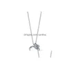 Hanger Kettingen Charm Gift 100% 925 Sier Liefde En Sleutel Kruis Hanger Ketting Rose Goud Wit Sieraden Match World Fit Sieraden3917441 Dhoyx