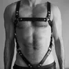 BHs Sets Männer Leder Harness Gürtel Gay Einstellbare Brust Crop Top Club Cosplay Hosenträger Männliche Exotische Nighwear306V