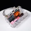 Evening Bags Diamond Clear Acrylic Box Clutch Women Boutique Woven Knotted Rope Rhinestone Purses And Handbags Wedding Party 231013