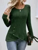 Kvinnors tröjor Autumn Winter Round Neck Knitwear Pullover Fashion Solid Color Sweater Långärmad Turtleneck Women Casual T Shirt Top