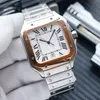 MENS Titta på Santos 39mm Designer Watches High Quality Classic Rom Dial Original Luxury Automatic Mechanical 41mm 904L Steel Band Waterproof