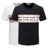 Modedesigner-Herren-T-Shirt, schwarz-weiß, kariert, gestreift, modisch, lässig, 100 % Baumwolle, Anti-Falten, schmaler Briefdruck, Larg229w