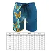 Men's Shorts Summer Gym Retro Steampunk Sportswear Golden Butterflies Graphic Beach Short Pants Casual Quick Drying Swimming Trunks