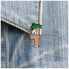 Accessori per cartoni animati Spettacolo televisivo di cartoni animati Phineas e Ferb Spilla smaltata Capelli verdi Spilla per ragazzo Bambino, Prodotti per cartoni animati di maternità per bambini Dhjok