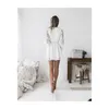 Urban Sexy Dresses Chiffon Mini Bohemian Dress Womens Fashion Spring Pure White Lace Casual Long Sleeve Drop Delivery Apparel Clothin Dhiol