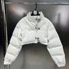 Piumino Bambina Bambina Autunno Inverno PU Giacche imbottite in cotone Bianco Nero Corto 8 10 12 anni Streetwear