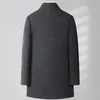 Men's Wool Blends Mantel wol setelan bisnis pria jaket warna polos kasual dengan lapisan bawah cocok untuk 2023 231013