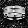 Wedding Rings BONLAVIE Men's 8mm Tungsten Carbide Ring Blue & Black Matte Finish Beveled Edge Band Size 6 To14