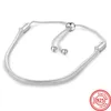 Bangle Charms 925 Sterling Silver Love Heart Sliding Magnetic Armband Multi Snake Chain Sparkling Disc Mouse Heart Clasp Bangle 231013