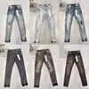 Дизайнерские мужские джинсы фиолетовые джинсовые брюки рваные байкерские джинсы Slim Fit мотоциклетная мужская одежда размер 30-40