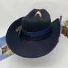 Berretti Cappello da cowboy da uomo Jazz Bordo lucido Retro realizzato in vecchio stile tibetano occidentale Top Cowgirl
