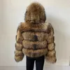 Pelliccia sintetica da donna BEIZIRU Cappotto invernale da donna con cappuccio Luxury Real Raccoon Argento TOP Giacche pelose Caldo spesso naturale Manica lunga 231013