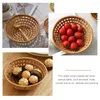 ボウルズ日本風のラタン小さなフルーツプレートプラッタートレイ織りパンキッチンバスケット