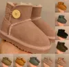 Hot Selling Australia Australian Suede Warm Boots Kid Infant Toddler Low Platform Mini Snow Winter fur Shearling Lined Ankle Booties Fluff furry Satin Bootie 25