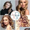 Party Favor No Heat Magic Hair Curlers 2st Satin Scrunchie Heatless Curling Rod för lång uppgraderade rullar Drop Delivery Home Garden DHM0Z