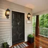 Outdoor courtyard pillar lamp-Iron Glass Outdoor Lantern