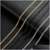 Chains Mens Gold Chains Necklaces Stainless Steel Cuban Link Chain Titanium Black Sier Hip Hop Necklace Jewelry M Jewelry Necklaces Pe Dhgx9