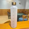 물병 흰색 재사용 가능한 동기 부여 병 PC 우주 컵 플라스틱 1000ml 12oz 커피 머그잔