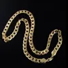 Mens 18K Yellow Gold GP 10MM Classic Curb Chain Solid Heavy Link Necklace 24 271S