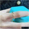 Solitaire Ring Rings Europe S925 Sterling Sier Zircon Rope Knot Fashion Simple Brand Luxury Banquet Top Jewelry Drop Delivery Dhjeb