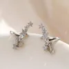 Backs Earrings Bling Star Drop Clip Ear For Women Silver Color Zircon Fake Piercing Tragus Cute Fashion Accessories Jewelry KDE025