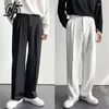 Pantaloni da uomo 2023 primavera a gamba larga per uomo coreano Streetwear moda pantaloni casual larghi dritti a vita alta tinta unita