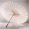 Parasol 60pcs ślub ślubny parasole biały papier Piękno przedmioty chińskie mini rzemieślnicze parasol średnica 52 cm upuszczenie dostawy domowy ogród dhnug