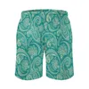 Shorts pour hommes Summer Gym Bleu Vert Paisley Sport Fitness Rétro Imprimé floral Plage Pantalons courts Mode Séchage rapide Trunks Plus Taille