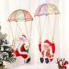 Christmas Decorations Creative Ceiling Hanging Electric Music Parachute Santa Claus Tumbling Dance Decoration Gift 231013